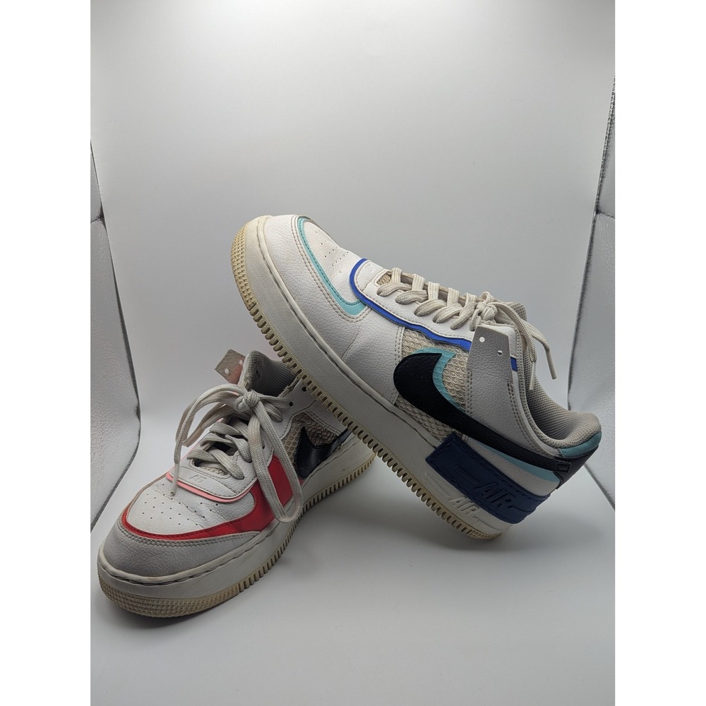 Nike Airβ Force 1 Shadow Multi-Color Sneakers DH1965-100 Women's 9.5 Fire & Ice